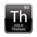 The periodic table element Thorium. Vector illustration Royalty Free Stock Photo