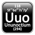 Periodic table element ununoctium icon. Royalty Free Stock Photo