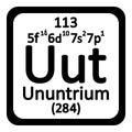 Periodic table element ununtrium icon. Royalty Free Stock Photo