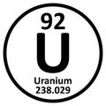 Periodic table element uranium icon