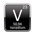 The periodic table element Vanadium. Vector illustration