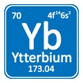 Periodic table element ytterbium icon. Royalty Free Stock Photo