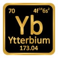 Periodic table element ytterbium icon. Royalty Free Stock Photo