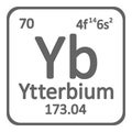 Periodic table element ytterbium icon. Royalty Free Stock Photo