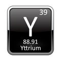 The periodic table element Yttrium. Vector illustration Royalty Free Stock Photo