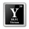 The periodic table element Yttrium. Vector illustration Royalty Free Stock Photo