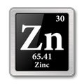 The periodic table element Zinc. Vector illustration