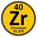 Periodic table element zirconium icon