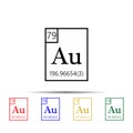 Periodic Table of Elements - aurum multi color style icon. Simple thin line, outline vector of sciense icons for ui and ux, Royalty Free Stock Photo