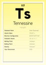 Tennessine Periodic Table Elements Info Card (Layered Vector Illustration) Chemistry Education