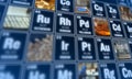 Periodic table of elements and laboratory tools. Science concept. Royalty Free Stock Photo