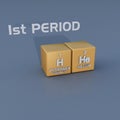 Periodic table 1st period Royalty Free Stock Photo