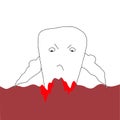 Periodontal disease bleeding toothpaste illustrations, hand drawn, doodle Royalty Free Stock Photo