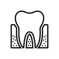 Black line icon for Periodontics, dental and care Royalty Free Stock Photo