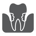 Periodontitis glyph icon, stomatology and dental