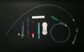 A peripherally inserted central catheter (PICC), insertion equipments. Royalty Free Stock Photo