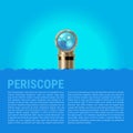 Periscope Background, Sea Waves Vector Background Royalty Free Stock Photo