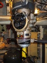 Periscope inside Russian submarine.