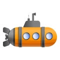 Periscope submarine icon, cartoon style