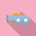 Periscope submarine icon flat vector. Underwater boat