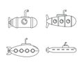 Periscope telescope icons set, outline style