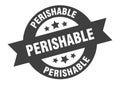 Perishable sign. round ribbon sticker. isolated tag Royalty Free Stock Photo