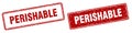Perishable stamp set. perishable square grunge sign Royalty Free Stock Photo