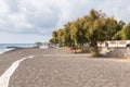 Perissa beach on the Greek island of Santorini, Greece Royalty Free Stock Photo