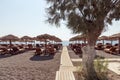 Perissa beach - Santorini Cyclades island - Aegean sea - Greece Royalty Free Stock Photo