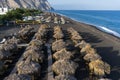 Perissa beach in Santorini