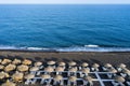 Perissa beach in Santorini Royalty Free Stock Photo