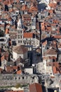 Peristyle and St Domnius cathedral in Split, aerial view Royalty Free Stock Photo