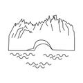 Perito Moreno glacier icon, outline style