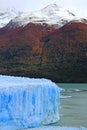 Perito Moreno Glacier in Lake Argentino with Snowcapped Mountains in the Backdrop, Patagonia, Argentina, South America Royalty Free Stock Photo