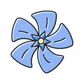 periwinkle flower spring color icon vector illustration