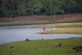 PERIYAR WILDLIFE SANCTUARRY, INDIA-FEBRUARY 20: Fisheman 20, 2013 in Periyar Wildlife Sancturary, India. Fisherman on