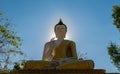 The large statuary Buddha and behind there are sunshine.