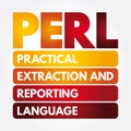 PERL - Practical Extraction and Reporting Language acronym, technology concept background