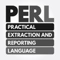 PERL - Practical Extraction and Reporting Language acronym, technology concept background