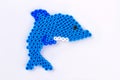 Perler bead dolphin.