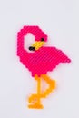 Perler bead flamingo.