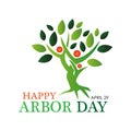 Happy arbor day stock background. March 21. vector illustration. - Vector