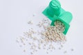 Perlite with green cup for hydroponics Royalty Free Stock Photo