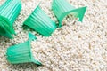 Perlite with green cup Royalty Free Stock Photo