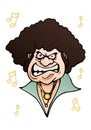 perm angry musician on white