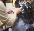 Perm in a beauty salon