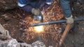 PERM, RUSSIA, DECEMBER 15.2015: Workers spend sidebar pipe to the gas pipeline