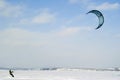 Snowkiter on the ice of the Kama Reservoir