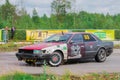 PERM, RUSSIA - JUL 22, 2017: Drifting fast car on race track