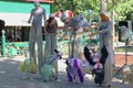 PERM, RUSSIA - JUN, 23, 2014: Bird puppets and puppeteers